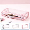 thumbnail image 1 of PoyoKee Cute Pencil Case, Transparent Waterproof Pencil Pouch, Desk Organizer for Classroom Office Meetings, Stationery Storage for Adults, Pink, 1 of 7