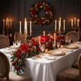 thumbnail image 1 of PoyoKee Christmas Tablecloths Rectangular, 60"×84" Flowing Satin Tablecloth, Christmas Decorations for Wedding Banquet Dessert Table Layout, 1 of 6