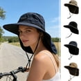 thumbnail image 1 of PoyoKee Hiking Hat, Wide Brimmed Windproof Sun Hat, Breathable Fisherman Sun Hats for Men Women with Shawl, Beach Hat for Travel Essentials, Navy, 1 of 6