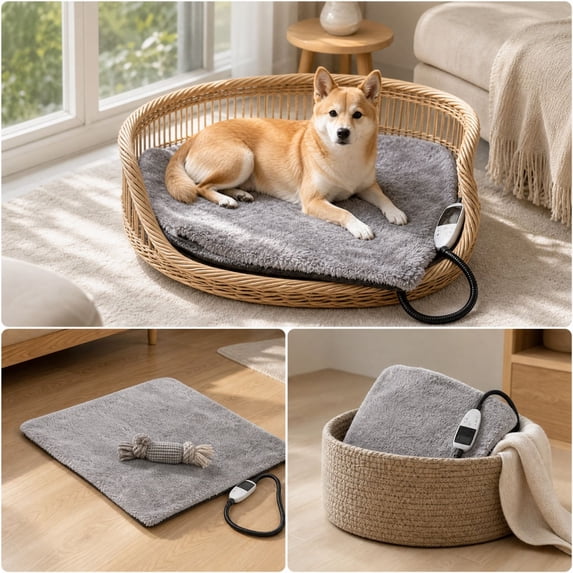 PoyoKee Pet Heating Pad, Indoor Soft Electric Pet Heated Blanket for ...