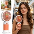 thumbnail image 1 of PoyoKee Portable Fan, 3 Speeds Adjustable Tilt Mini Handheld Fan, Quiet Usb Rechargeable Desk Fan for Outdoor Travel Essentials Makeup, 6" , Orange, 1 of 8