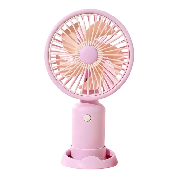 PoyoKee Portable Fan, 3 Speeds Usb Rechargeable Mini Handheld Fan, Small Desk Fan for Travel Essentials Classroom Camping, 7 in - Pink