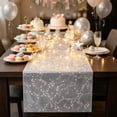thumbnail image 1 of PoyoKee Sheer Table Runner 118" x 11", Sheer Star Table Cloth, Golden Organza Tablecloth, Party Decorations for Kitchen and Dining Home Decor Wedding, 1 of 6