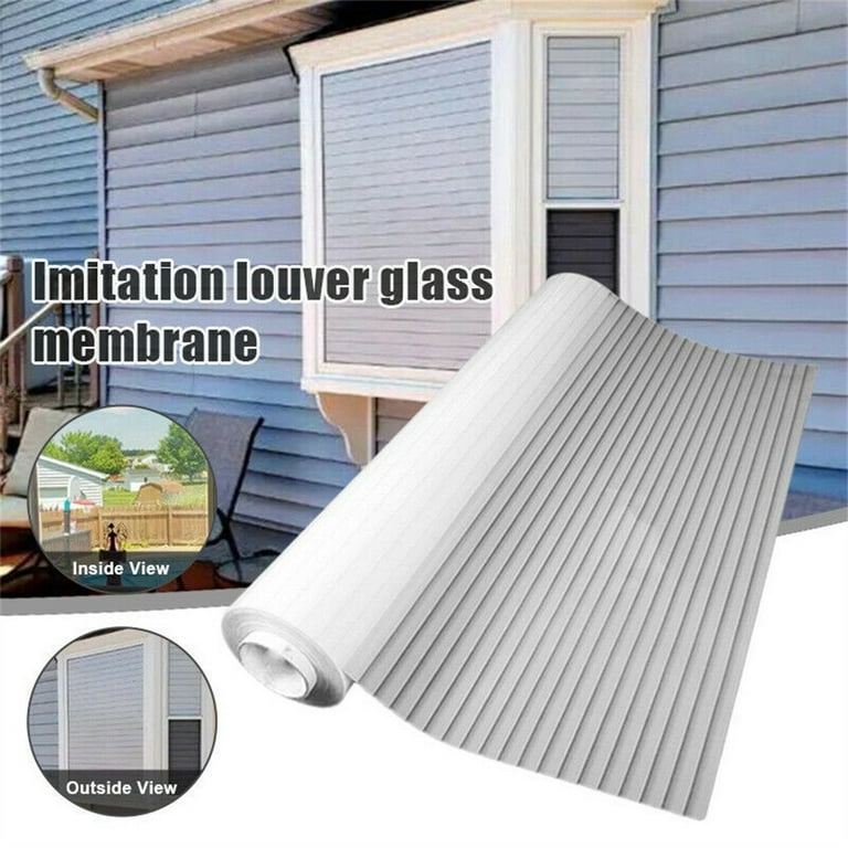 PoypyozzZ 1 Way Vision Horizontal Glass Blinds Static Glue free for Home Office