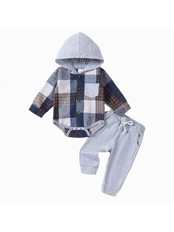 Newborn Baby Boy Clothes Infant Boy Outfits Baby Hoodie Romper Fall Winter 0 3 6 9 12 18 Months Baby Clothes for Boy