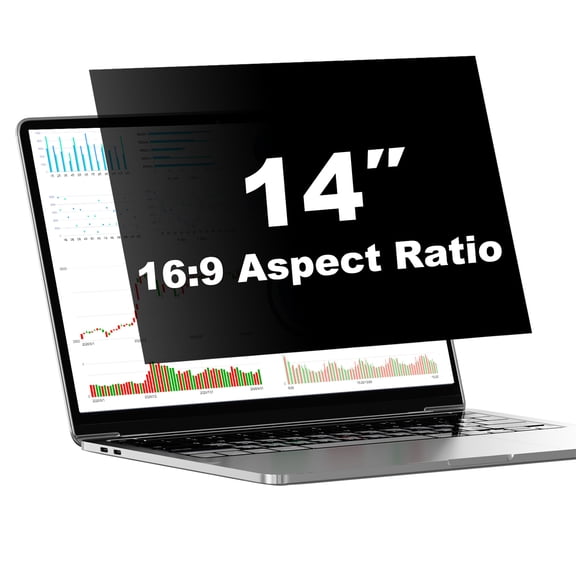 Pozlle 14 Inch Laptop Privacy Screen Shield for 16:9 Widescreen Computer Monitor - Anti-Glare Blue Light Privacy Filters and Anti Spy Privacy Screen Protector Film[2 Pack]