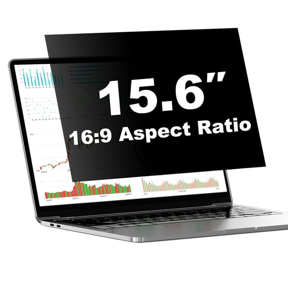 Pozlle 15.6 Inch Laptop Privacy Screen Shield for 16:9 Widescreen Computer Monitor - Anti-Glare Blue Light Privacy Filters and Anti Spy Privacy Screen Protector Film[2 Pack]