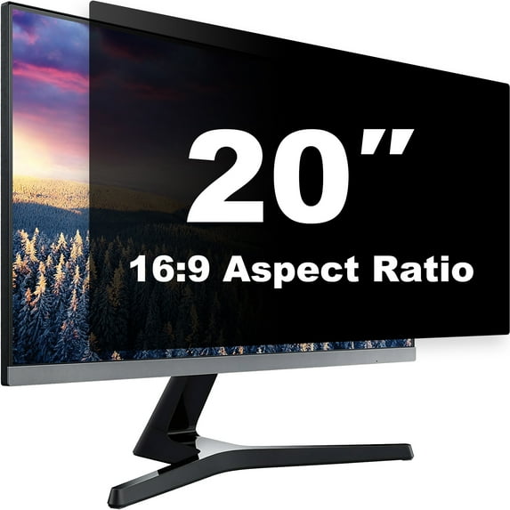 Pozlle 20 Inch Computer Privacy Screen Shield for 16:9 Widescreen Desktop Monitor - Anti-Glare Blue Light Privacy Filters and Anti Spy Privacy Screen Protector Film