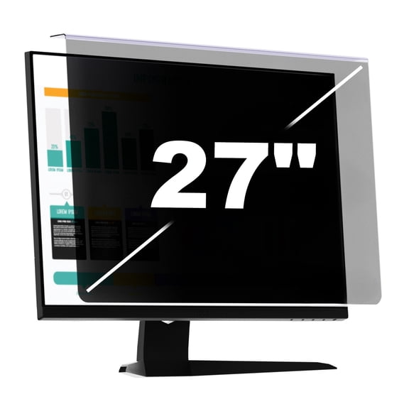 Pozlle Computer Privacy Screen Shield Compatible for 26/27 Inch 16:9 Widescreen Desktop Monitor - Anti Glare & Blue Light Filter - Hanging Design for Easy On/Off[2 Pack]