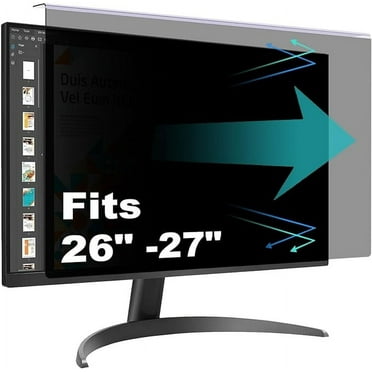 Pozlle Computer Privacy Screen Shield Compatible for 26/27 Inch 16:9 Widescreen Desktop Monitor - Anti Glare & Blue Light Filter - Hanging Design for Easy On/Off