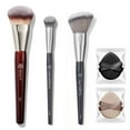 thumbnail image 1 of Pozyie BK Beauty Brush Set – A506, A507 & 101 Concealer Brushes，Mini Foundation & Contour Brush Trio with Powder Puff for a Flawless Look, 1 of 7