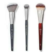 Pozyie BK Beauty Brush Set - A506, A507 & 109 Concealer Brushes, Angled Blush Brush & Mini Foundation Brush - A trio of essential makeup brushes for a flawless look