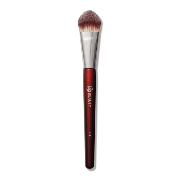 Pozyie BK Brush114 Double-Sided Concealer Brush - Precision Concealer and Powder Makeup Brush, suitable for under the eyes, blemishes and contouring, with soft vegan bristles