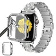 thumbnail image 1 of Pozyie Compatible with Apple Watch Band 40mm with Sparkling Diamond Case for Women, Jewelry Replacement Metal Wristband for iWatch Series,Silver, 1 of 7