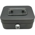 thumbnail image 1 of Pozyie Locking Steel Mini Cash Box with Removable Coin Tray and Key Lock for Kids,4.92" x 3.74" x 2.39",Grey, 1 of 7