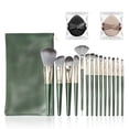 thumbnail image 1 of Pozyie BK Makeup Brush Set, Premium Synthetic 14 Pcs Makeup Brushes with powder puffs, Travel Makeup Brush Set for Foundation, Concealer, Blush and Eyeshadow Brush，Green, 1 of 7