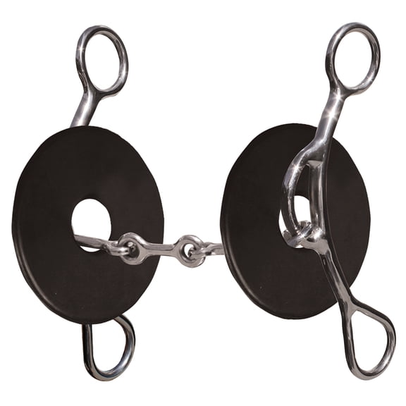 Professional's Choice Brittany Pozzi 5" Gag Bit - 3-Piece Smooth Dogbone Snaffle, Sweet Iron