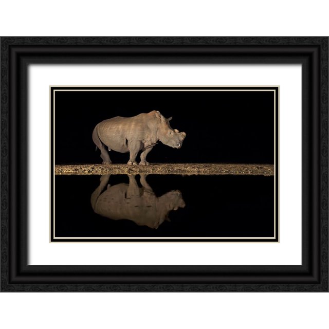 Pozzi, Marco 14x11 Black Ornate Wood Framed with Double Matting Museum ...