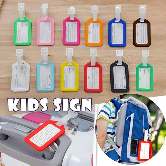 Pp School Bag Luggage Tag Card Rose Red Bag Card Pp Plastic Waterproof Id Label Multi-Color Suitcase Label 10 Pcs