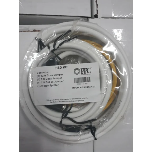 Ppc Hsd Kit - 12' & 6' Coax, 7' Cat 5E, 2-Way Splitter, Spectrum 606211-Ppc