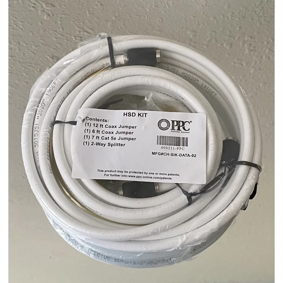 Ppc Hsd Kit Coax Jumpers, Cat 5E Jumper 2-Way Splitter Pack New Ch-Sik-Data-02
