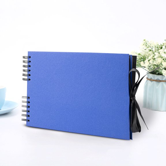 WWG 11.7x8.3 Inch Scrapbook Photo Album 40 Pages DIY Memory Book with Ribbon Closure Wedding Guest Book Anniversary Gift for Photos Paper Crafts