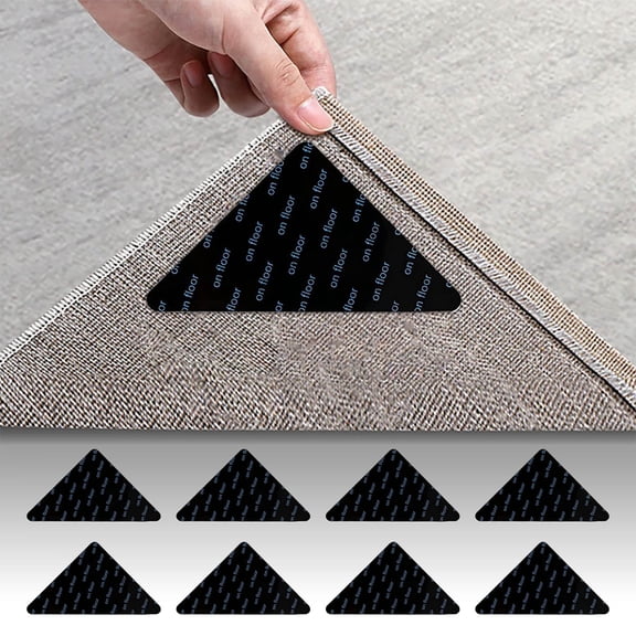 WWG 12 Pack Non Slip Rug Grippers 10.5x15cm 4.1x5.9in Double Sided Carpet Tape for Corners Floors Keep Rugs in Place Prevent Slipping Curling