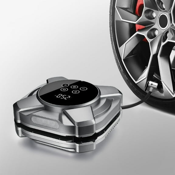 PpgejGEK 12V Portable Car Tire Inflator Air Compressor Pump with Digital Display Auto Shut Off LED Light USB Charging for Cars Bicycles 7.28 x 7.28 inches