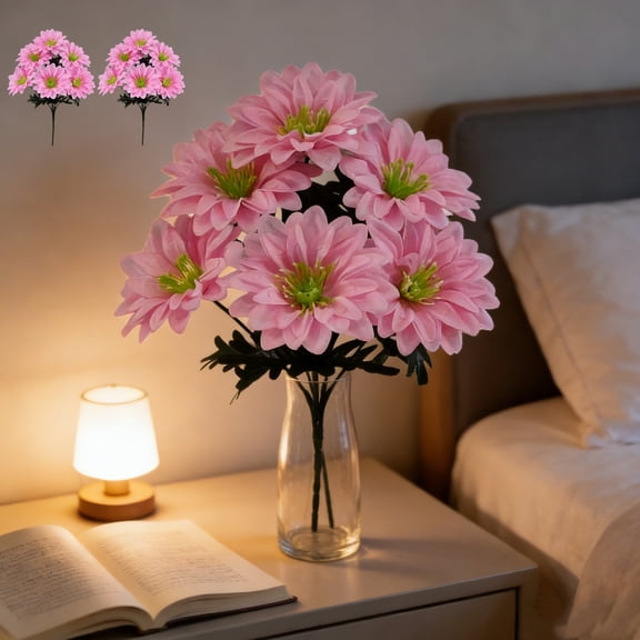WWG 2-Pack Artificial Peony Stems 6 Heads Each Realistic Silk Flowers Bouquet for Home Table Wedding Vase Centerpiece 13.8in