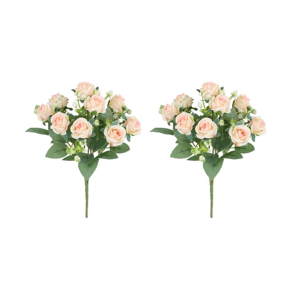 ufeghfjh 2 Piece Artificial Roses Bouquet Silk Peach Flowers Floral Arrangement for Wedding Table Centerpieces DIY Events Party Home Decor
