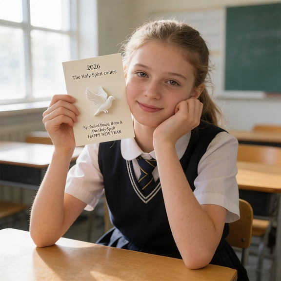 PpgejGEK 2026 Holy Spirit Dove 3D Relief Greeting Card Religious Gift Card for Baptism Christmas and Year, Blank Inside for Personal Message, Symbolic Blessing and Keepsake