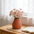 thumbnail image 1 of WWG 3.9x3in Woven Style Plastic Vase Imitation Rattan Container for Flower Arrangement Home Decor Living Room Bedroom Shelf, 1 of 6