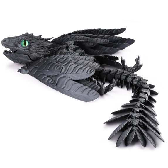 WWG 3d Printed Fidget Toys 3D Printed Articulated Dragon Figure Crystal Ornament Fidget Toy with Flexible Joints for Desk Decor Collectible 3d Printed Animals