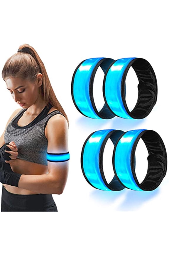 4 Pack LED Reflective Horse Shackle Bands with Lighting Accessories for Animals, High Visibility Night Riding Parades Farm Safety Gear, 35x4cm & 24.5x4cm