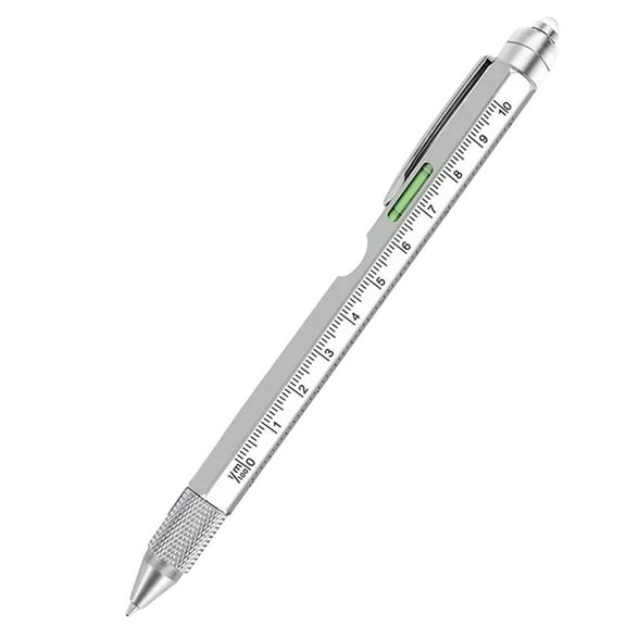 WWG 9 in 1 Multifunction Tool Pen with LED Flashlight Ruler Screwdriver Bottle Opener and Ballpoint Pen for Men 5.9 Inch