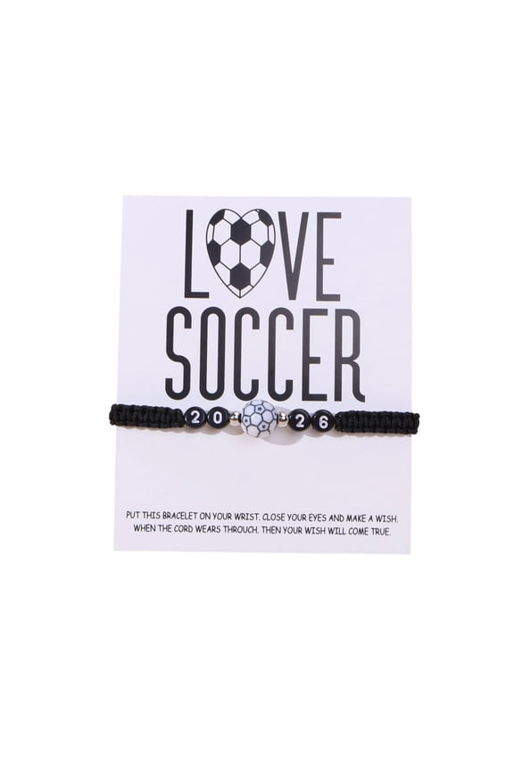 Adjustable Soccer Bracelet for Men and Women, Woven Commemorative Football Wristband with Customizable Size, Unisex Sport Gift for Fans Players Memories