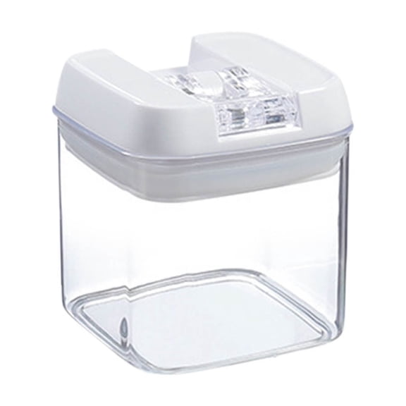 WWG Airtight Plastic Food Storage Container with Easy Lock System Square Kitchen Canister Jar for Cereal Pasta Coffee Snacks, 500ml