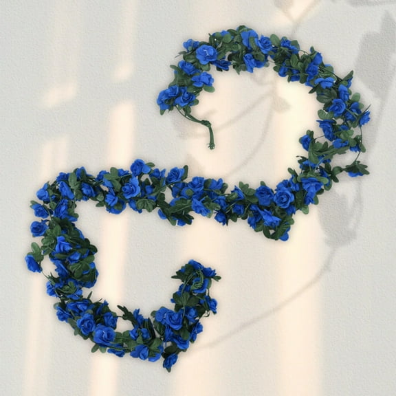 PpgejGEK Artificial Rose Flower Vine Garland with Lifelike Silk Flowers Plastic Wrapping Plants for Ceiling Duct Living Room Decor
