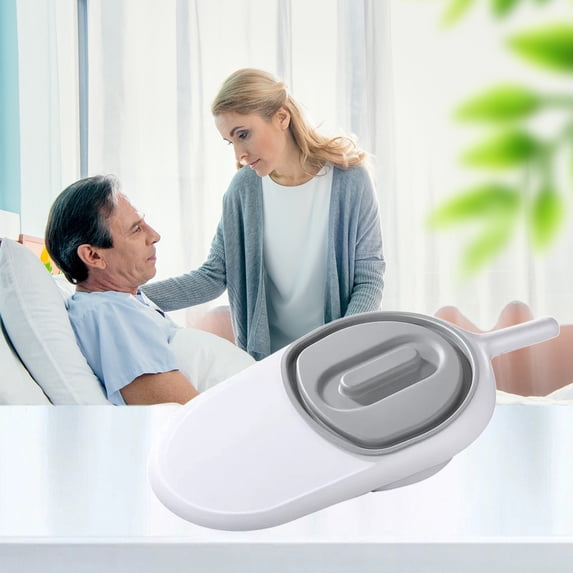 PpgejGEK Bedside Commode Potty for Elderly Patients, Portable Bedpan with Lid and Handle for Home Care, Durable Plastic Urinal for Adults Incontinence