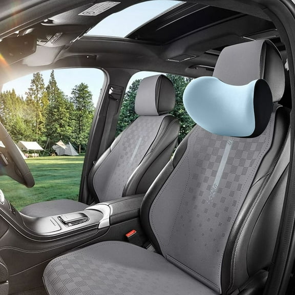 WWG Car Headrest Neck Pillow Ergonomic Cervical Support Memory Foam Head Rest for Driver Passenger Universal Vehicle Interior 10 by 7 Inch Car Headrest Pillow