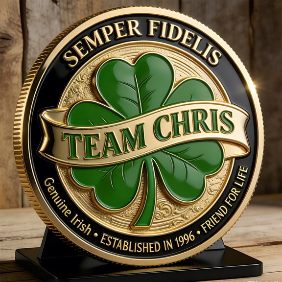 WWG Commemorative Coin with Exquisite Details Two Tone Paint Finish Polished Gold Green Enamel Collectible Token for Team Event Gift Souvenir Keepsake