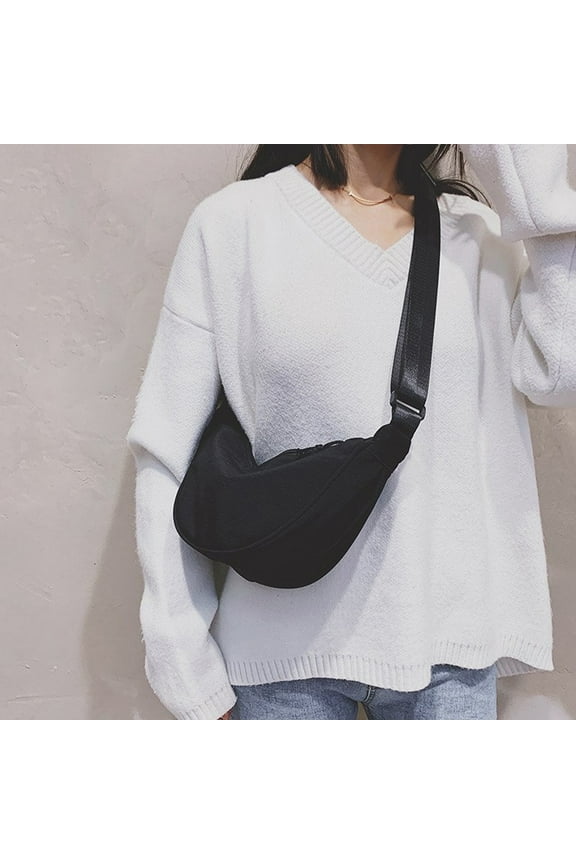 Crossbody Sling Bag for Women Men Trendy Crescent Bag Lightweight Nylon Adjustable Strap Chest Shoulder Bag Small Backpack 17x14x8cm 6.69x5.51x3.15in