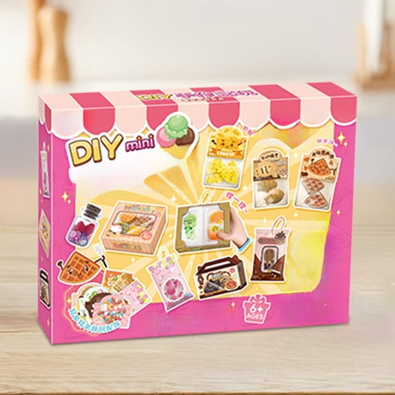 ufeghfjh DIY Mini Food Player Banquet Set, Handmade Bento Creative Material Kit with Pinching Toys for Kids, 25x19x5 cm (9.84x7.48x1.97 in) Colorful Educational Craft Set for Children's Play