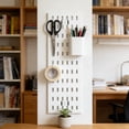 thumbnail image 1 of WWG No Drill Pegboard Wall Mount Multi Functional Draining Basket Storage Rack for Kitchen Wall Mounted Organizer with Adhesive Back 16.73x12.99 Inches, 1 of 6