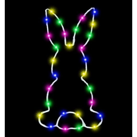WWG Easter Bunny LED Window Light Decoration with Remote Control and Timer, 8 Lighting Modes Battery Operated Waterproof Hanging Lights for Indoor and Outdoor Holiday Decor