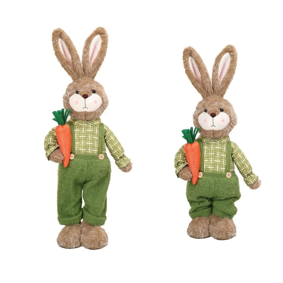 WWG Easter Cute Stretchy Long Leg Rabbit Doll Ornament Adjustable Height Figurine for Tabletop Mantel Home Spring Holiday Decor Soft Fabric Bunny Decoration
