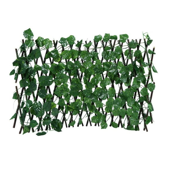 WWG Expandable Retractable Garden Fence Privacy Screen Artificial Greenery Hedge 28-40cm Height Max 200cm Length for Balcony Yard Decoration