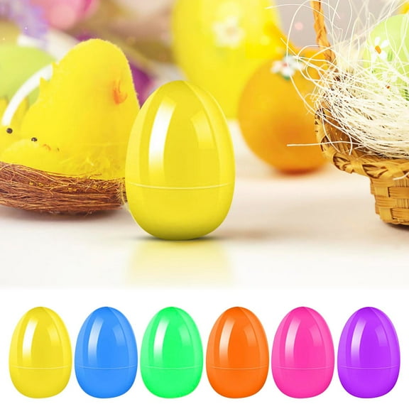 PpgejGEK Fillable Plastic Easter Eggs 2.3 Inch with Hinges  Colorful Bright Eggs for Easter Egg Hunts, Party Favors, Classroom Prizes, Random Assorted Colors (Pack of 12)