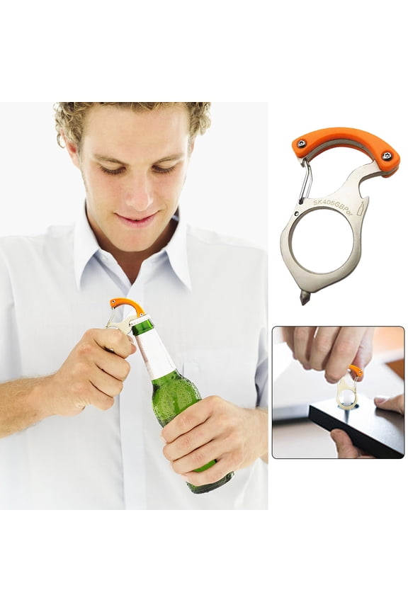 Finger Ring Keychain Bottle Opener, Portable Aluminum Alloy Beer Opener Key Ring, Compact Practical Gadget for Keyring, 2.8 Inch