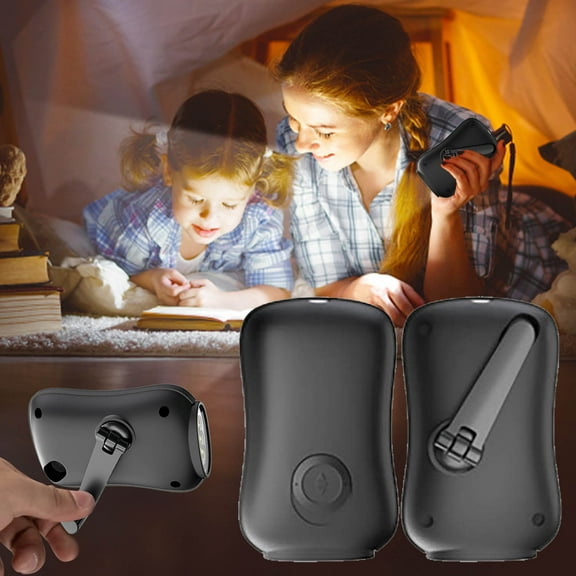 WWG Flashlight Rechargeable Flashlight Hand Crank Emergency Flashlight Rechargeable - Self Powered LED Camping Light for Outdoor Hiking Mountaineering Compact